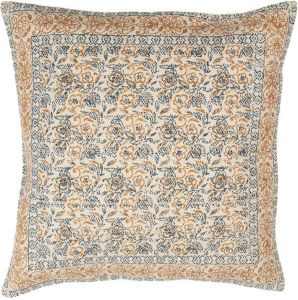 Clayre & Eef Kussenhoes 50x50 cm Blauw Oranje Katoen Vierkant Sierkussenhoes Blauw Sierkussenhoes