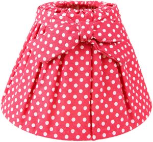Clayre & Eef Lampenkap Ø 22x14 cm Rood Wit Katoen Synthetisch Stippen Stoffen Lampenkap Rood Stoffen Lampenkap