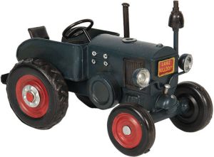 Clayre & Eef Lanz Tractor Licentie Tractor 17x10x11 cm Groen Metaal Miniatuur Tractor Decoratie Modeltractor