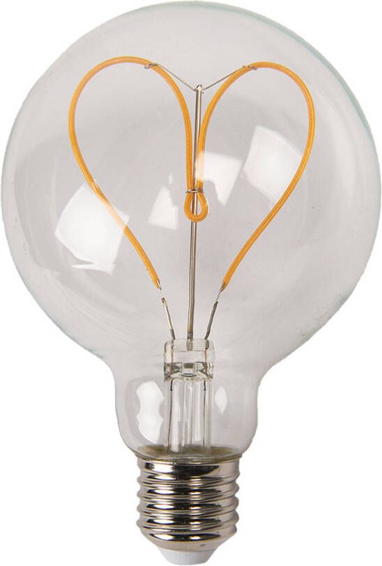 Clayre & Eef LED Lamp LP102 Transparant Glas Rond Gloeilamp LED