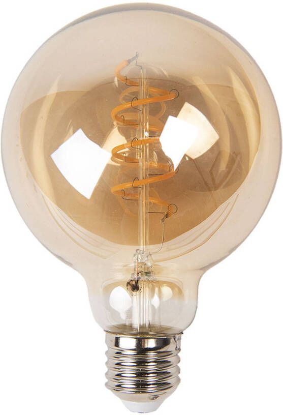 Clayre & Eef LED Lamp Transparant Glas Rond Gloeilamp LED Gloeilamp