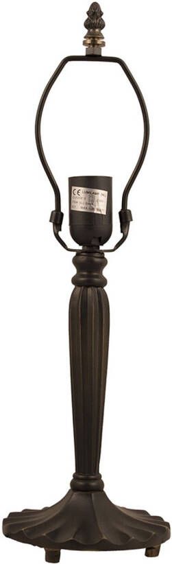 Clayre & Eef LumiLamp Lampenvoet Tafellamp Tiffany 46 cm Bruin Kunststof Ijzer Lampvoet Bruin Lampvoet