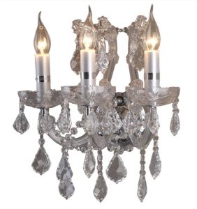 Clayre & Eef LumiLamp Wandlamp 35x21x40 cm Transparant Ijzer Muurlamp Transparant Muurlamp