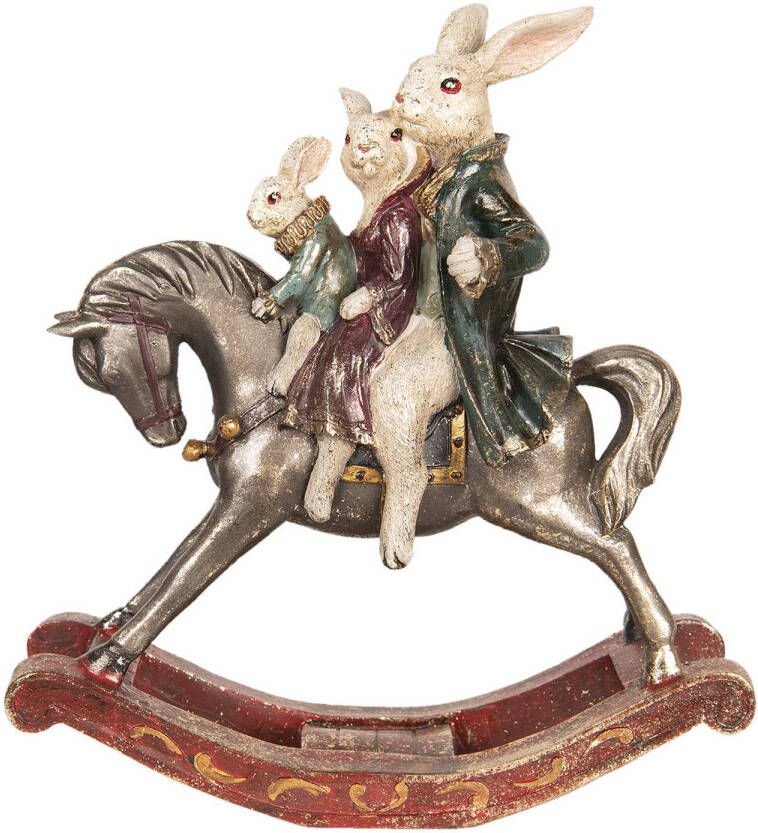 Clayre & Eef Multi Decoratie konijnen en paard 28*11*30 cm 6PR2454