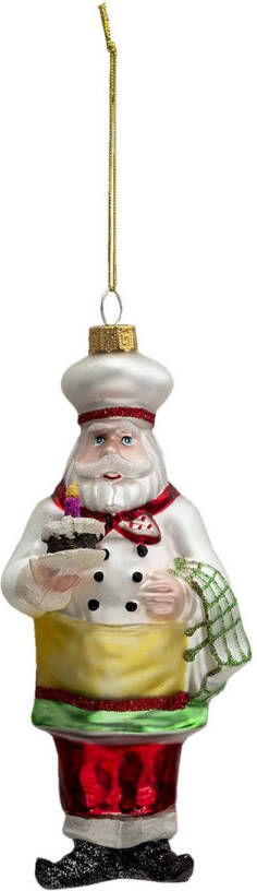 Clayre & Eef Multi Kerstbal kerstman 7*7*17 cm 6GL3324