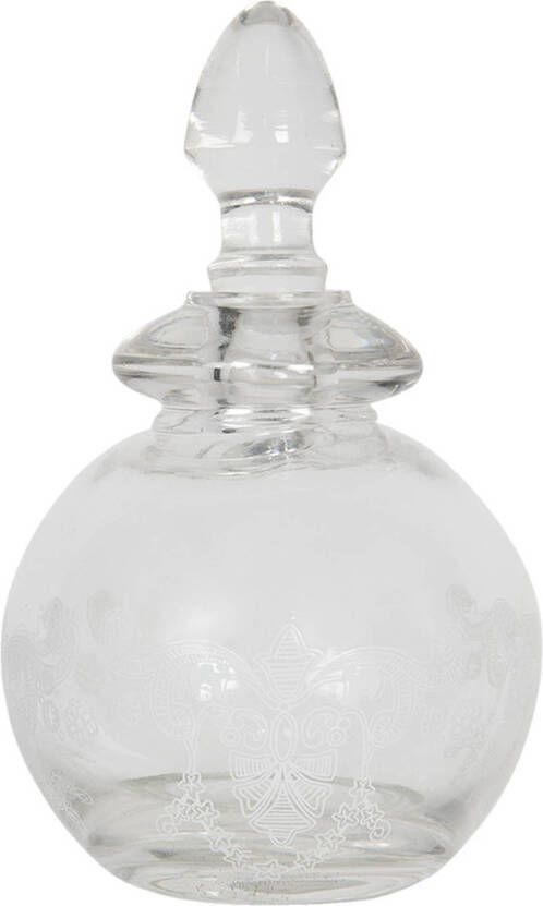 Clayre & Eef Parfum Flesje Ø 7*13 cm Transparant Glas Rond Decoratie