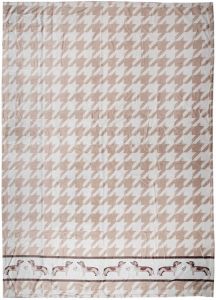 Clayre & Eef Plaid 130x170 cm Bruin Wit Polyester Teckels Deken Bruin Deken