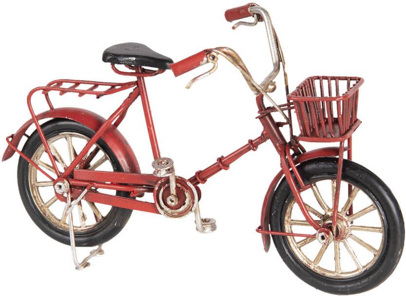 Clayre & Eef Rode Model fiets 16*6*10 cm 6Y3390