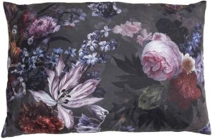 Clayre & Eef Sierkussen 60x40 cm Groen Synthetisch Rechthoek Bloemen Kussenhoes met Kussenvulling Groen Kussenhoes met
