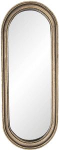 Clayre & Eef Spiegel 15x41 cm Bruin Kunststof Ovaal Grote Spiegel Wand