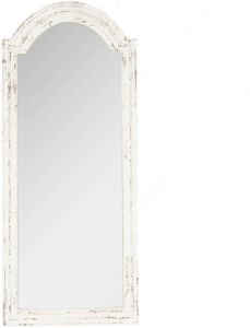 Clayre & Eef Spiegel 58x135 Cm Wit Grijs Hout Grote Spiegel Wand Spiegel Muur Spiegel Wit Grote Spiegel Wand Spiegel