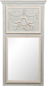 Clayre & Eef Spiegel 65x120 cm Grijs Hout Rechthoek Grote Spiegel Muur