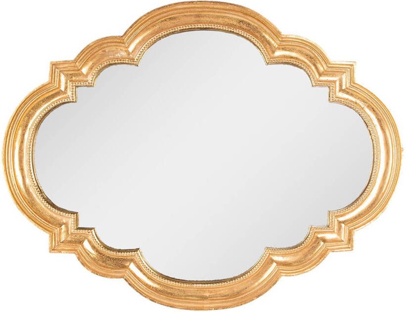 Clayre & Eef Spiegel 65x50 cm Goudkleurig Kunststof Grote Spiegel Goudkleurig Grote Spiegel