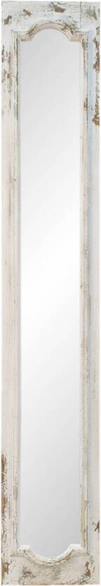 Clayre & Eef Staande Spiegel 30*4*176 Cm Wit Hout Glas Rechthoek Passpiegel Grote Spiegel Wit Passpiegel Grote Spiegel