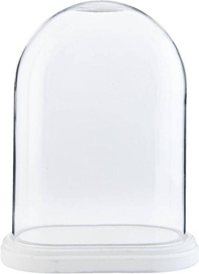 Clayre & Eef Stolp 26x15x33 cm Hout Glas Ovaal Glazen Stolp