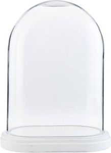 Clayre & Eef Stolp 26x15x33 cm Hout Glas Ovaal Glazen Stolp op