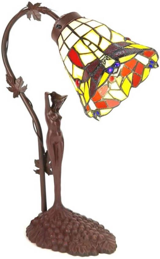 Clayre & Eef Tafellamp Tiffany 14*13*37 cm E14 max 1*40W 5LL-6132