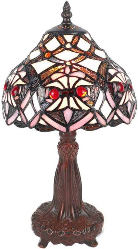 Clayre & Eef Tafellamp Tiffany Ø 20*37 cm E14 max 1*25W 5LL-6141