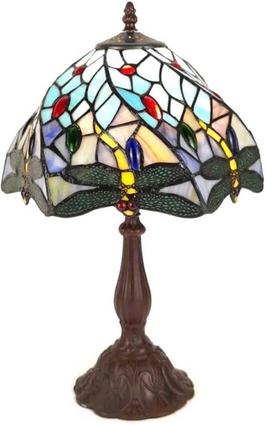 Clayre & Eef Tafellamp Tiffany Ø 27*48 cm E27 max 1*60W 5LL-6131