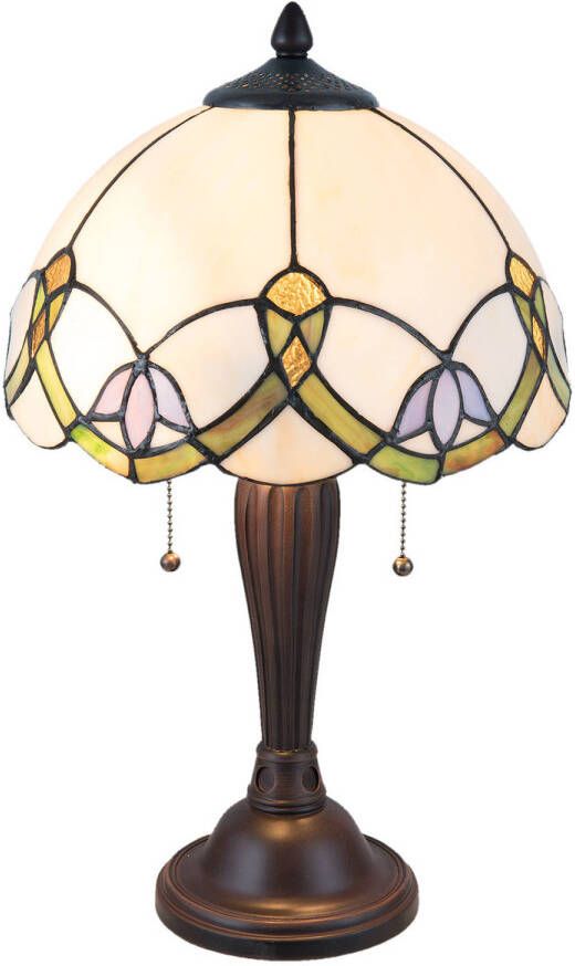 Clayre & Eef Tafellamp Tiffany Ø 30*50 cm E27 max 2*40W 5LL-5918