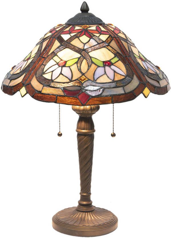 Clayre & Eef Tafellamp Tiffany Ø 40*54 cm E27 max 2*60W 5LL-7808