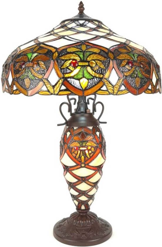 Clayre & Eef Tafellamp Tiffany Ø 40*61 cm E27 max 2*60W 5LL-6134
