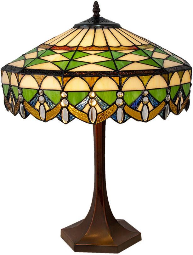 Clayre & Eef Tafellamp Tiffany Ø 41*57 cm E27 max 2*60W 5LL-6086