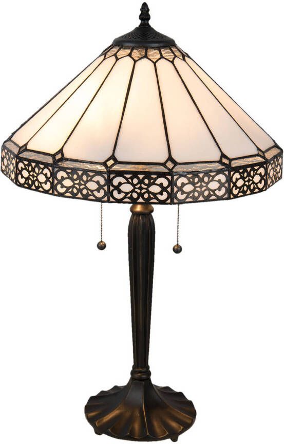 Clayre & Eef Tafellamp Tiffany Ø 41*62 cm E27 max 2*60W 5LL-5211
