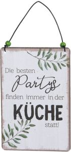 Clayre & Eef Tekstbord 10x15 cm Wit Ijzer Rechthoek Wandbord Wit Wandbord