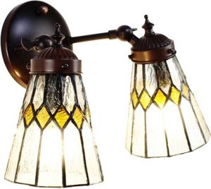 Clayre & Eef Transparente Wandlamp Tiffany 30*23*23 Cm E14 max 2*40w 5ll-6210