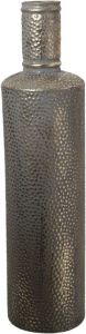 Clayre & Eef Vaas Ø 17x67 cm Zilverkleurig Grijs Metaal Rond Decoratie
