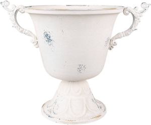 Clayre & Eef Vaas 33 cm Beige Ijzer Decoratie Vaas Decoratie Pot
