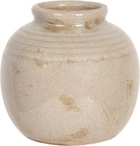 Clayre & Eef Vaas 8 cm Beige Keramiek Rond