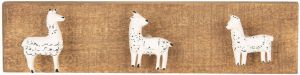 Clayre & Eef Wandkapstok 3 haken 30x4x7 cm Bruin Ijzer Alpaca Bruin