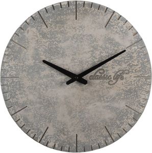 Clayre & Eef Wandklok Ø 40*4 Cm 1*aa Grijs Mdf Muurklok Hangklok