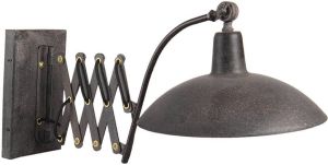 Clayre & Eef Wandlamp 55*33*34 Cm Zwart Metaal Muurlamp Sfeerlamp