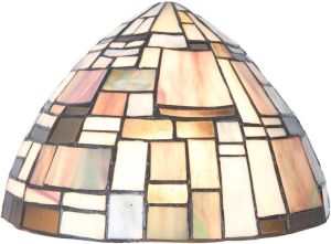 Clayre & Eef Wandlamp Tiffany ø 30x16x18 Cm E14 40w Geel Ivory Multi Colour Ijzer Glas
