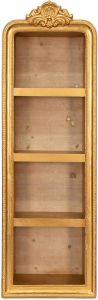 Clayre & Eef Wandrek 42*19*126 Cm Goudkleurig Hout Muurrek Opbergkast Goudkleurig Muurrek Opbergkast