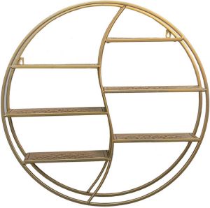 Clayre & Eef Wandrek 64x12x64 cm Goudkleurig Metaal Muurrek Goudkleurig Muurrek