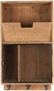 Clayre & Eef Wandrek 71 cm Bruin Zwart Hout Metaal Muurrek Bruin Muurrek