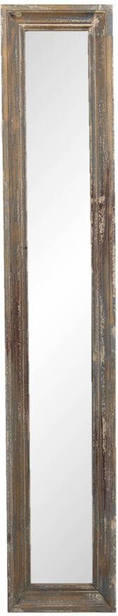 Clayre & Eef Wandspiegel 23*4*128 cm Bruin Hout glas Grote Spiegel