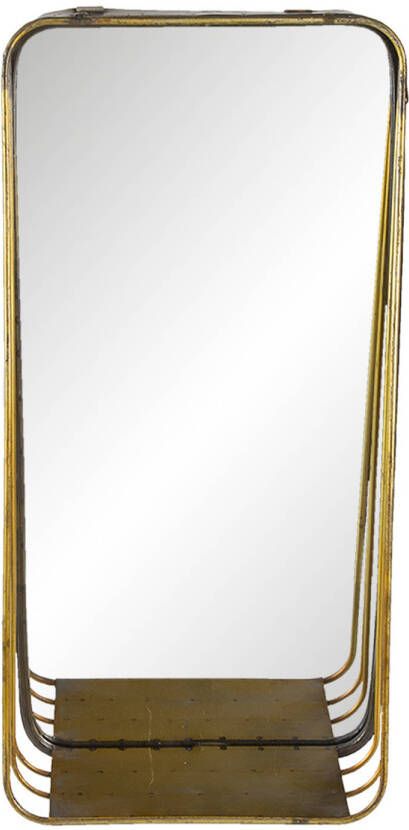 Clayre & Eef Wandspiegel 24*11*49 cm Koperkleurig Metaal glas Grote