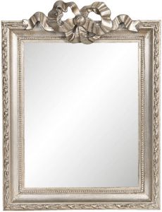 Clayre & Eef Wandspiegel 25*2*34 Cm Zilverkleurig Hout Grote Spiegel