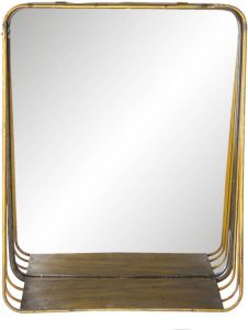 Clayre & Eef Wandspiegel 34*11*42 Cm Koperkleurig Metaal Glas Grote
