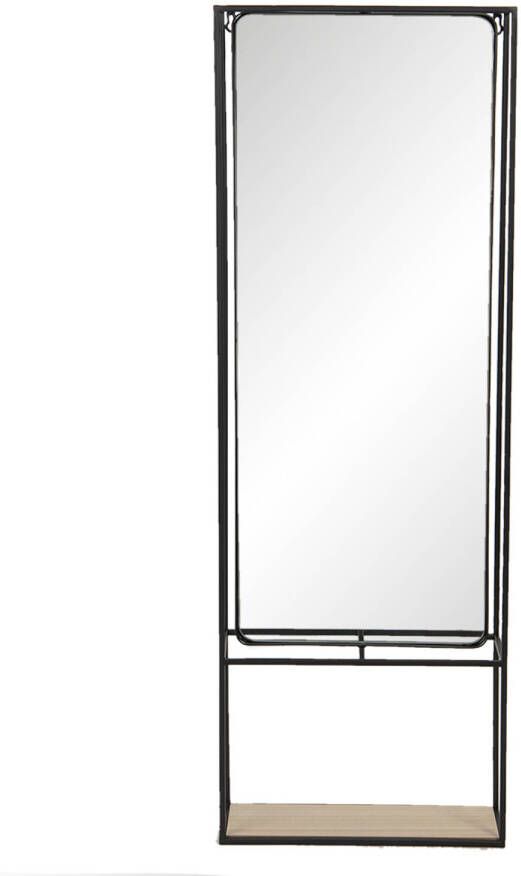 Clayre & Eef Wandspiegel 40*15*115 cm Zwart Ijzer glas hout Grote