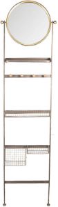 Clayre & Eef Spiegel 50x194 cm Bruin Ijzer Hout Rond Grote Spiegel
