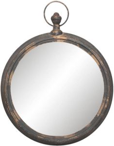 Clayre & Eef Wandspiegel 52S119 62*6*78 cm Zwart Ijzer Grote Spiegel
