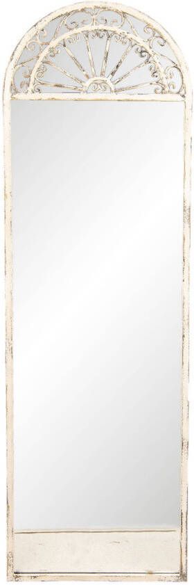 Clayre & Eef Wandspiegel 52S174 41*3*135 cm Wit Ijzer glas