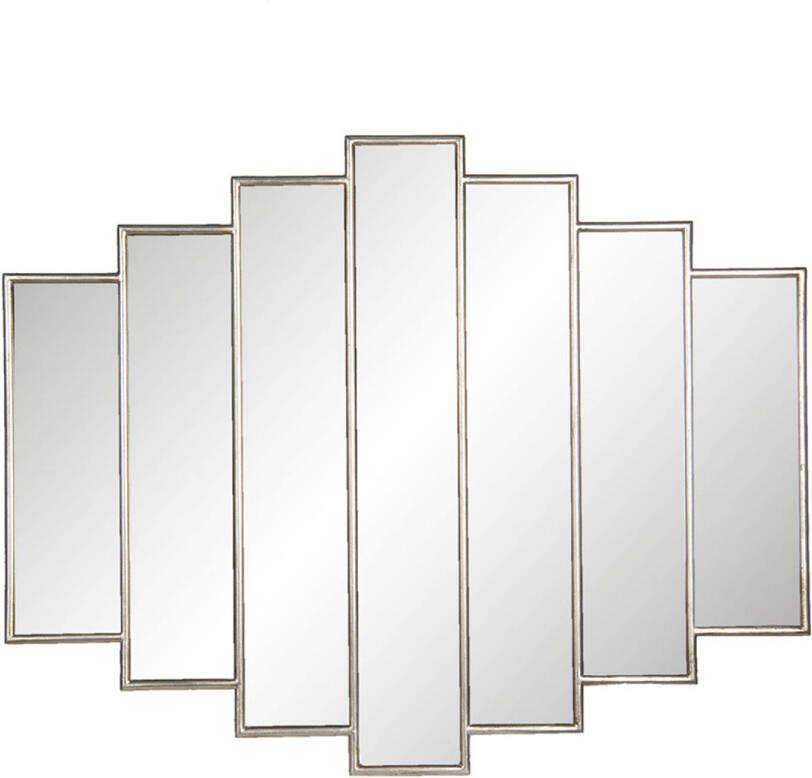 Clayre & Eef Wandspiegel 80*2*100 cm Zilverkleurig Kunstleer Grote