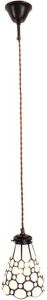 Clayre & Eef Witte Hanglamp Tiffany Ø 15*115 Cm E14 max 1*40w 5ll-6198